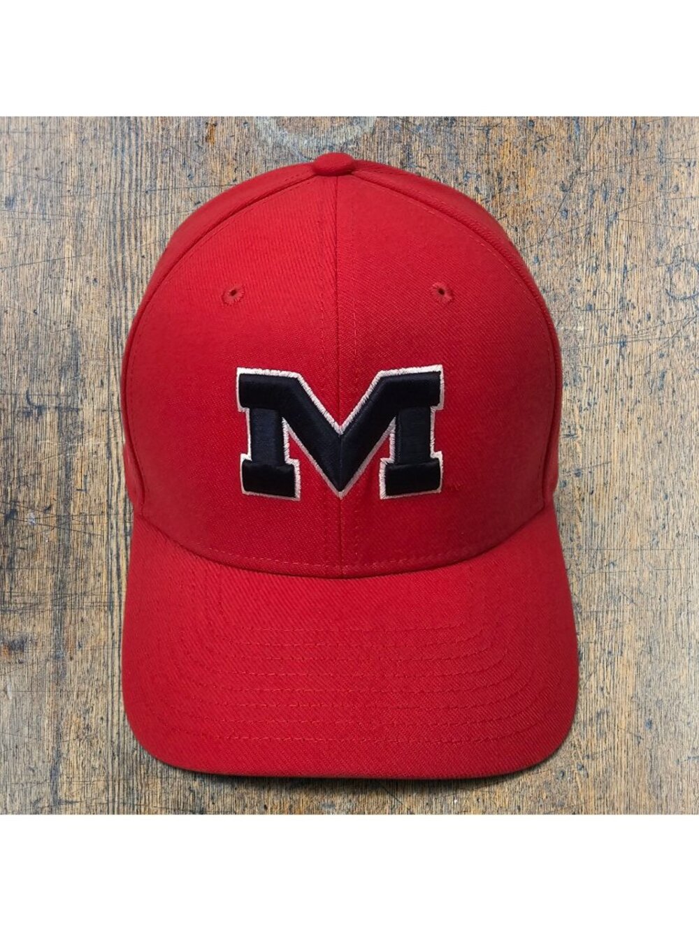 Nike Classic99 Dri-FIT Ole Miss Rebels Red Hat OSFM Cap Embroidered M Logo